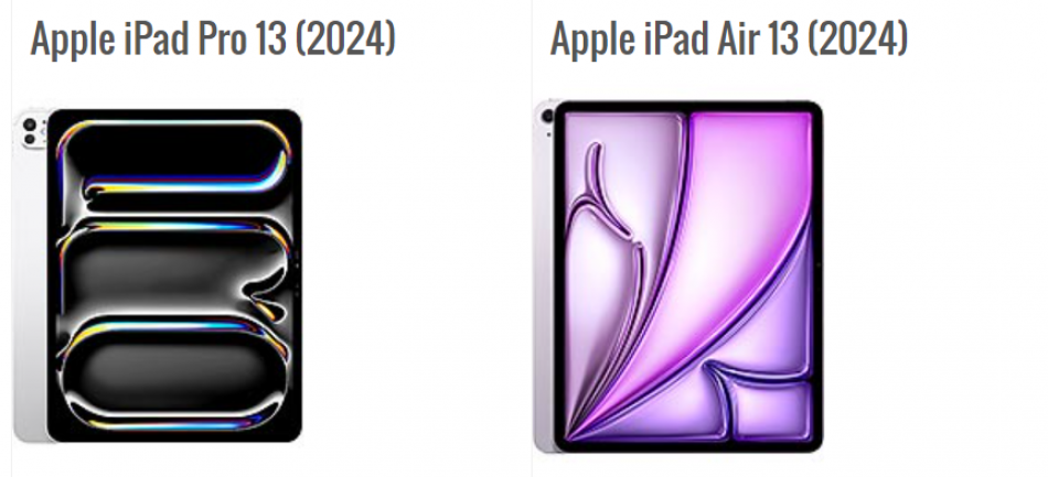 Les principales différences entre l'Apple iPad Pro 13 (2024) et l'Apple iPad Air 13 (2024)